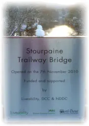Trailway Bridge plaque and mini-snowman - (c) George McCavitt, 2012