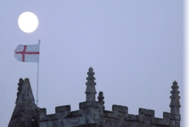 The Holy Trinity Church tower, the Moon and St George - (c) George McCavitt, 2012