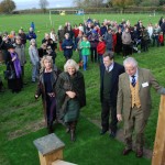 Entering the Village Hall with Angus Campbell, Lord Lieutenant.